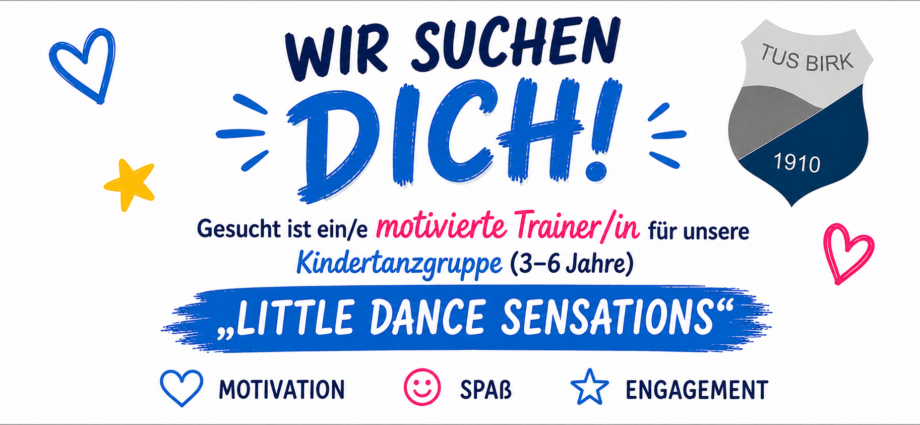 Neue Trainerin / neuer Trainer für unsere Kindertanzgruppe gesucht